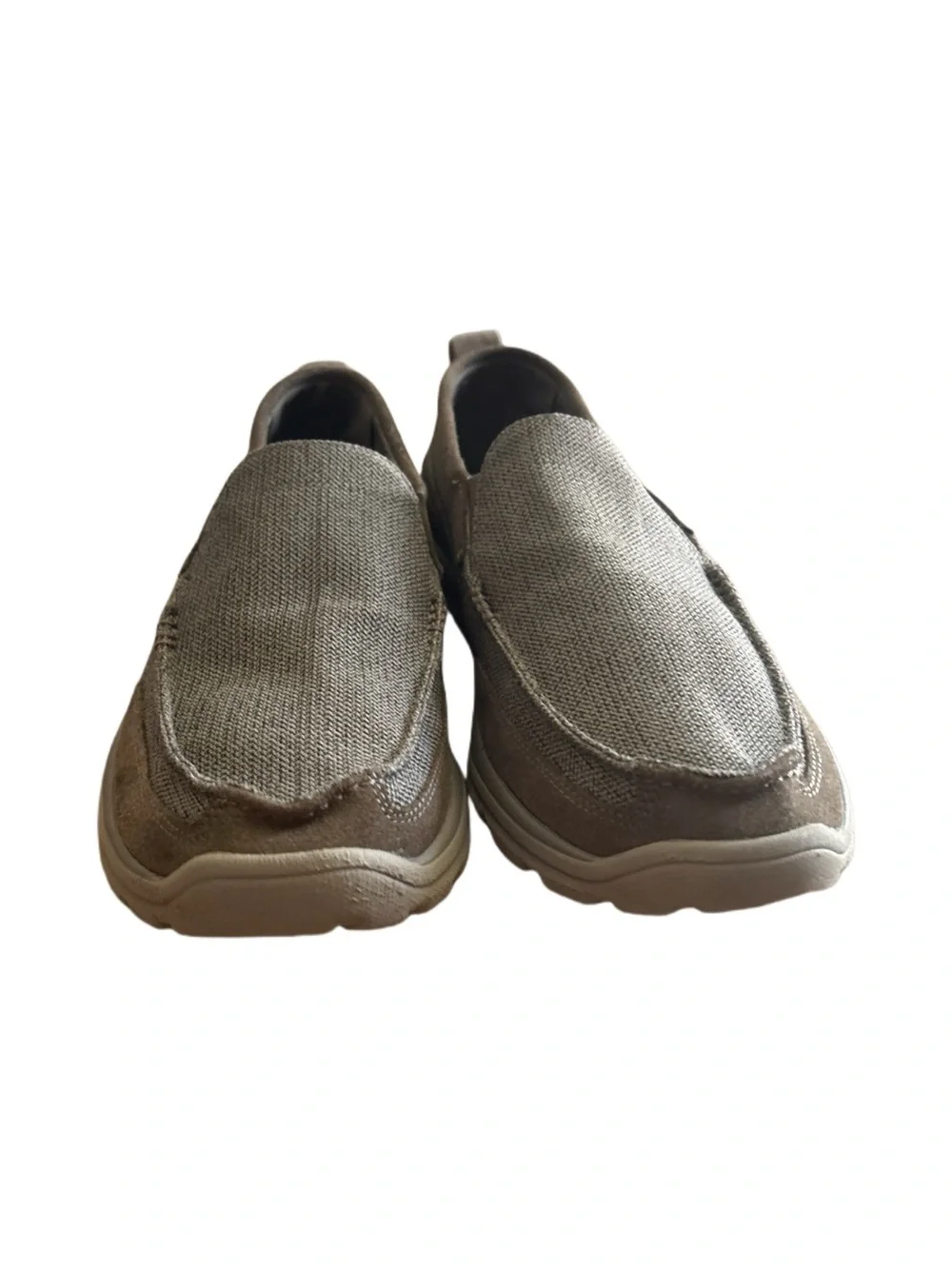 Skechers Men's Memory Foam Relaxed Fit Canvas Suede Slip-On Loafers Size 12